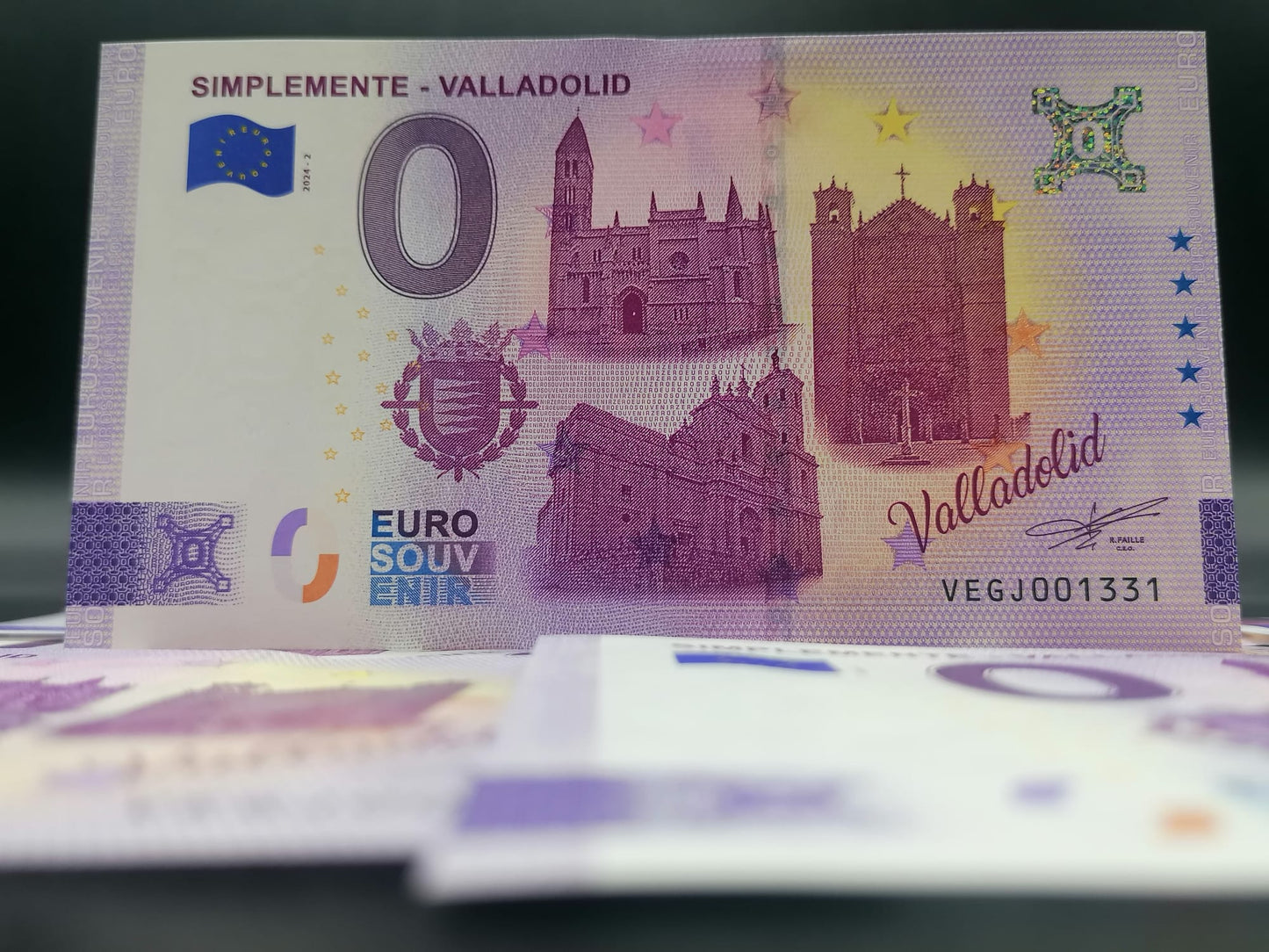 Billete Euro Souvenir Simplemente Valladolid 2024